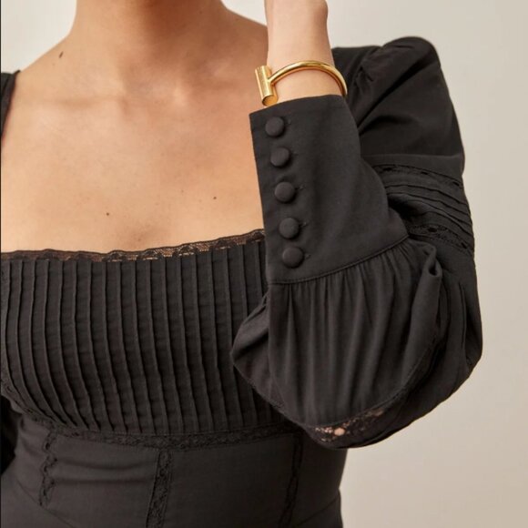 Reformation Dolan Dress in Black Size 4 - Picture 3 of 11